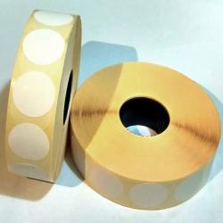 Термоэтикетка самоклеящаяся ЭКО размер 10 мм круглая (1000 шт в рулоне, втулка 40 мм, материал бумага)