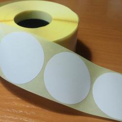 Термоэтикетка самоклеящаяся ТОП размер 20 мм круглая (1000 шт в рулоне, втулка 40 мм, материал бумага)