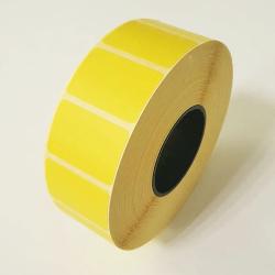 Термотрансферная самоклеящаяся этикетка 30х20 мм желтая (2000 шт в рулоне, втулка 40 мм, материал полуглянцевая бумага)