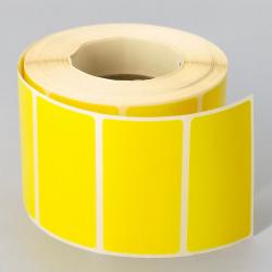 Термотрансферная самоклеящаяся этикетка 58х30 мм желтая (900 шт в рулоне, втулка 40 мм, материал полуглянцевая бумага)