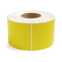 Термотрансферная самоклеящаяся этикетка 58х60 мм желтая (500 шт в рулоне, втулка 40 мм, материал полуглянцевая бумага)